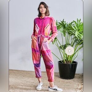 Rujuta Sheth Utility Flight Jumpsuit in Sunset Multi Chex, Small, Pride